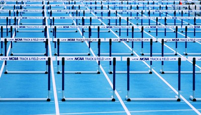 row after row of hurdles for someone to clear